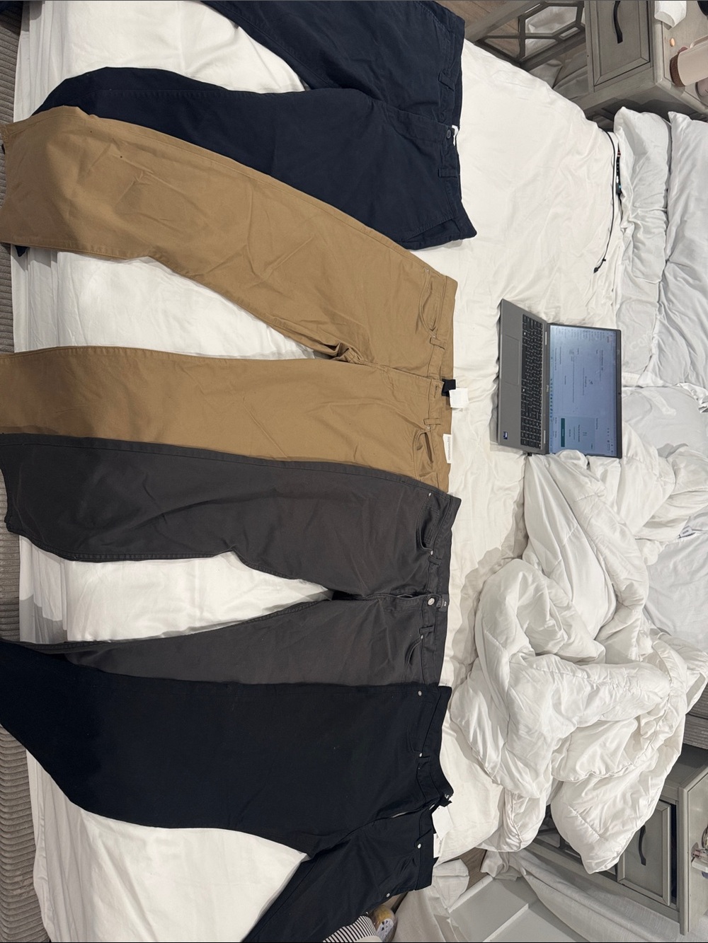 H&M Men's Chinos in Navy, Tan, Gray, and Black